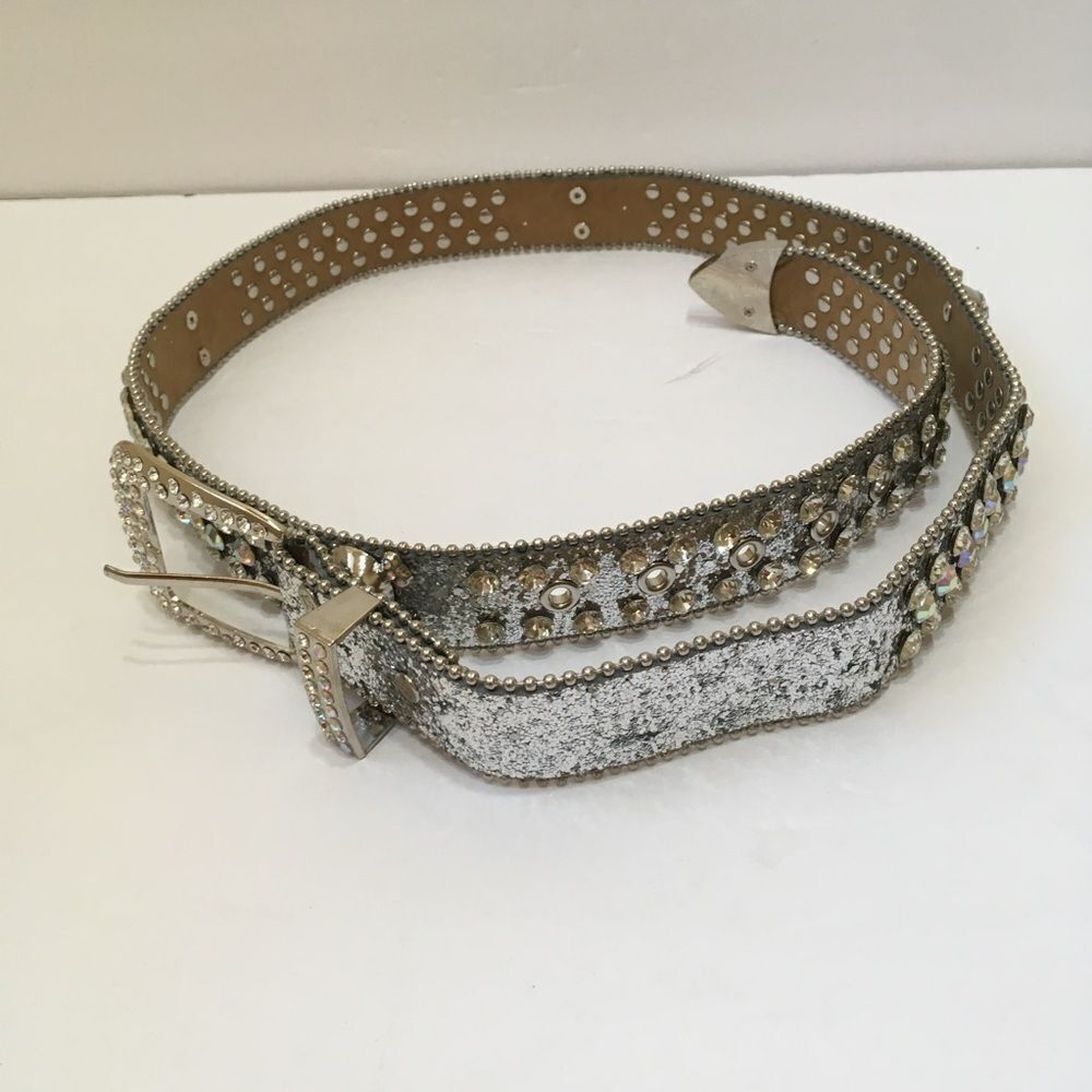 NEW IN BOX EMBELLISHED FAUX LEATHER BELT WITH RHINESTONES